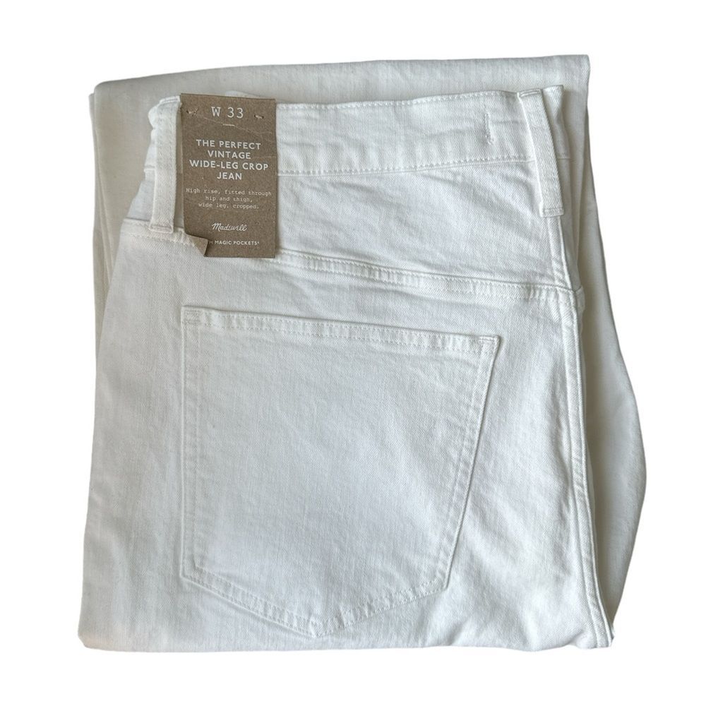 Madewell The Perfect Vintage Wide Leg Crop Tile White Size 33